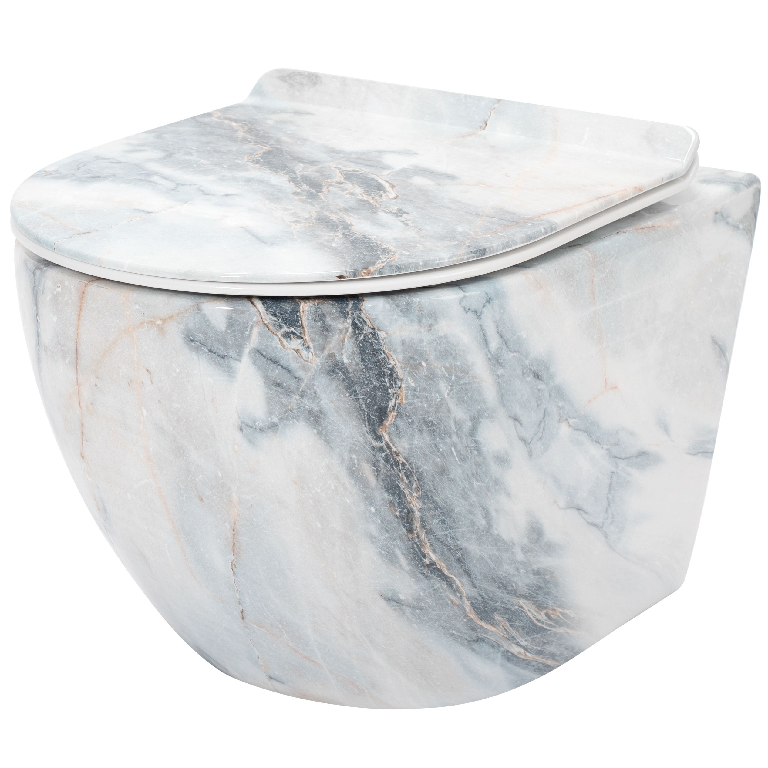 Misa Wc Podwieszana Rea Carlos Duroplast/Slim/Zm Granit Shiny Szary 49,5 X 37