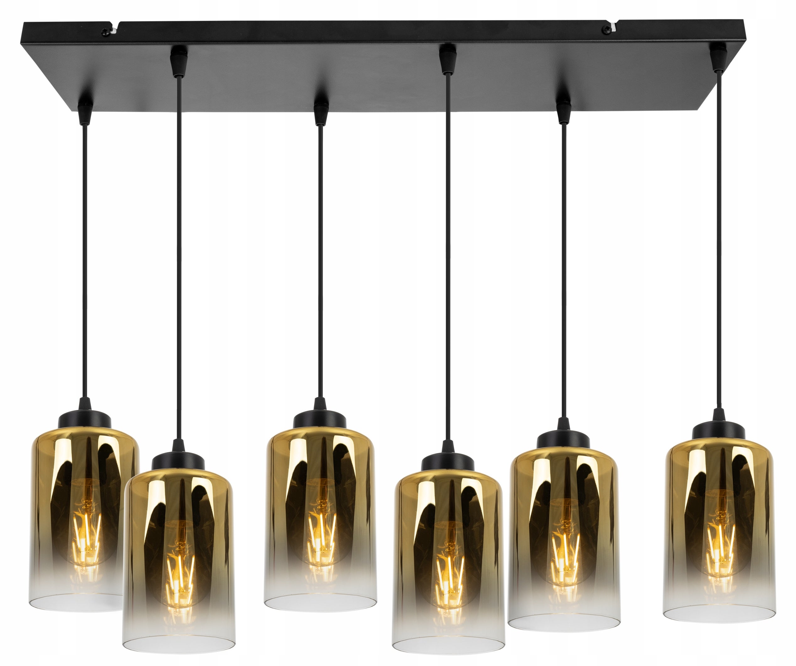 Lampa sufitowa wisząca Light Home LH Hella 6x E27 abażur cylindryczny złoty nowoczesna