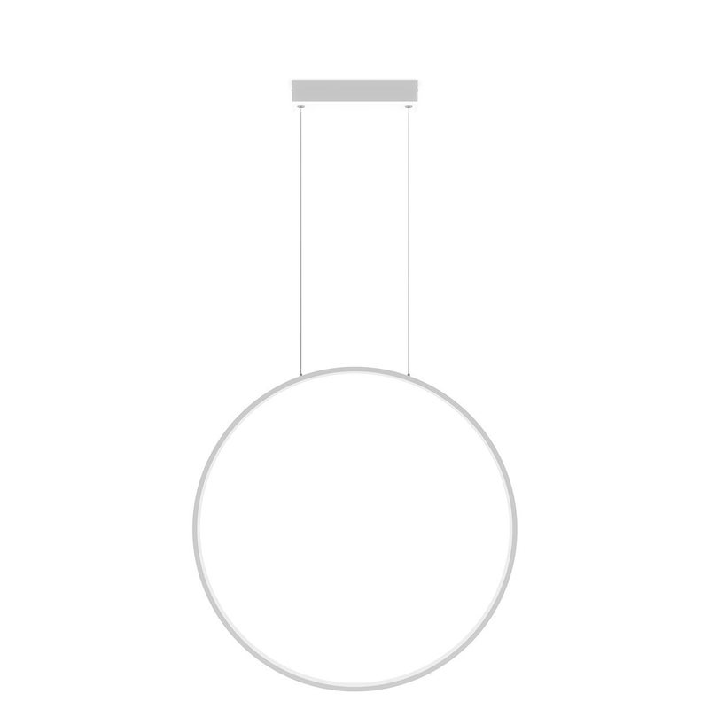 Okrągła biała lampa wisząca LED CCT do salonu lub nowoczesnej kuchni, 60 cm