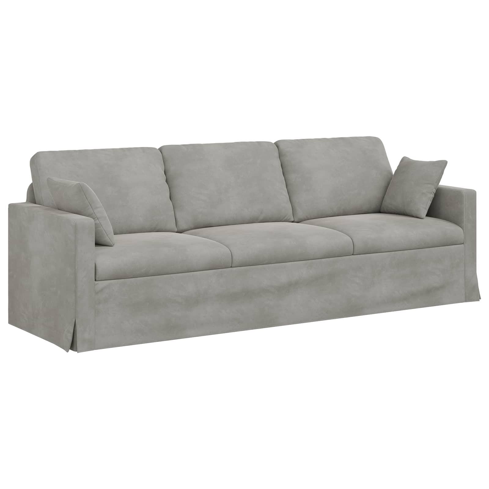 Sofa Jasnoszary 228 x 78 x 80 cm Aksamit