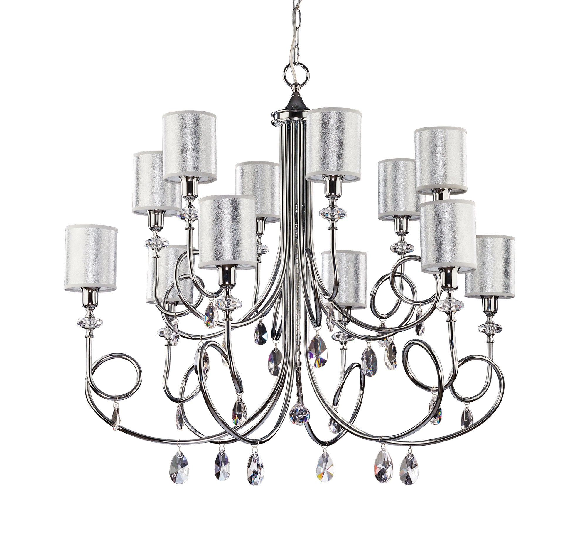 Żyrandol Delfina 12xE14 Jupiter srebrny E14 95x95x75-175 cm 1 szt.