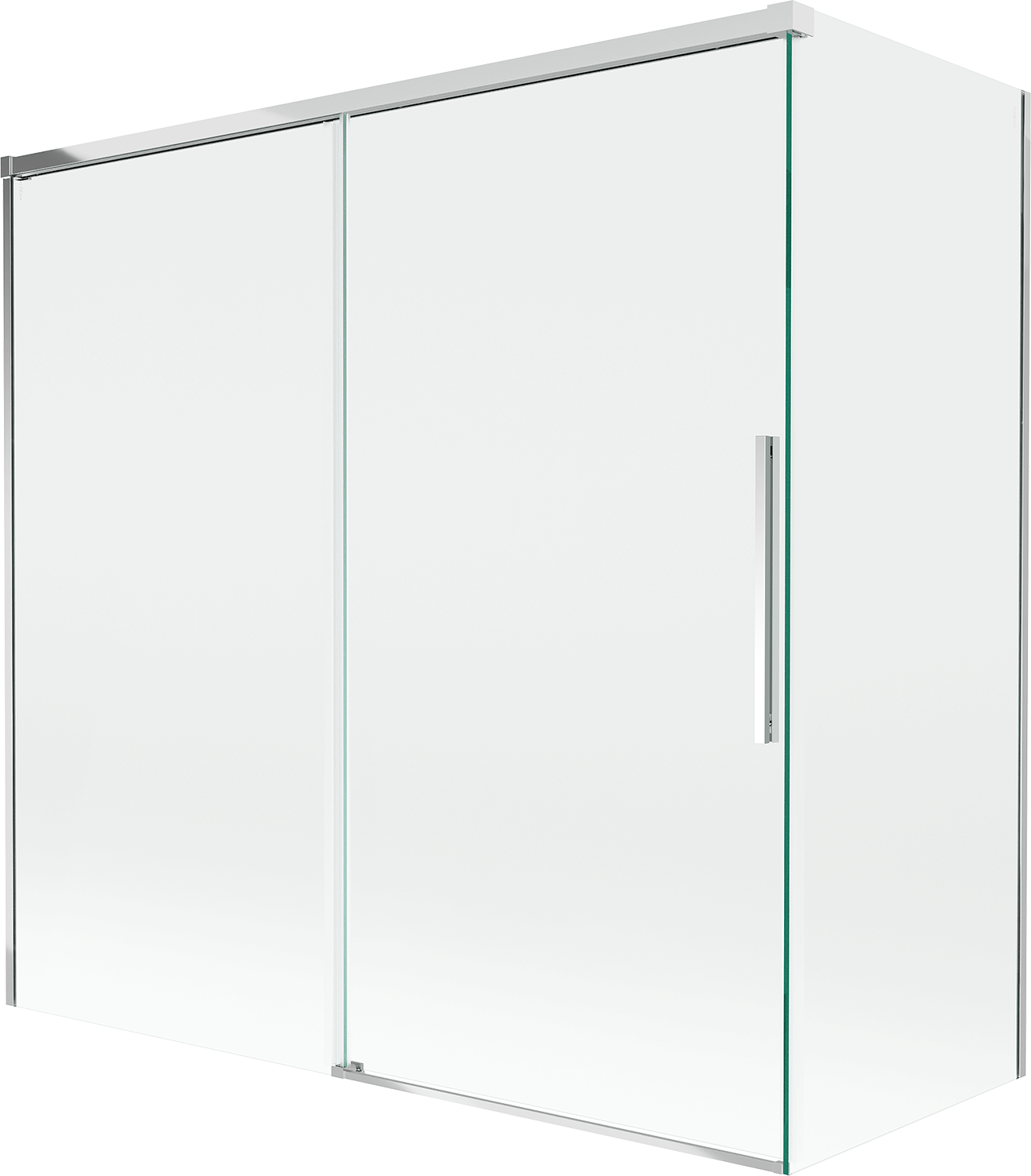Mexen Rox parawan nawannowy 2-skrzydłowy rozsuwany 160 + 75 x 150 cm, transparent, chrom - 8C9-160-075-01-00