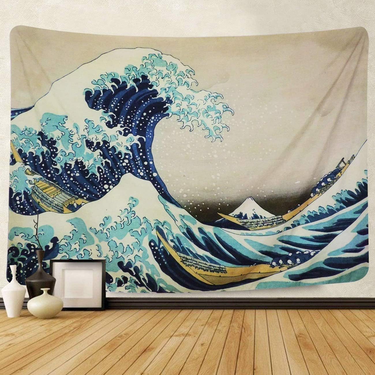 Gobelin Fala Off Kanagawa, Sztuka Japońska, Makatka Mandala, Dekoracja Natury i Zen (150x200cm)