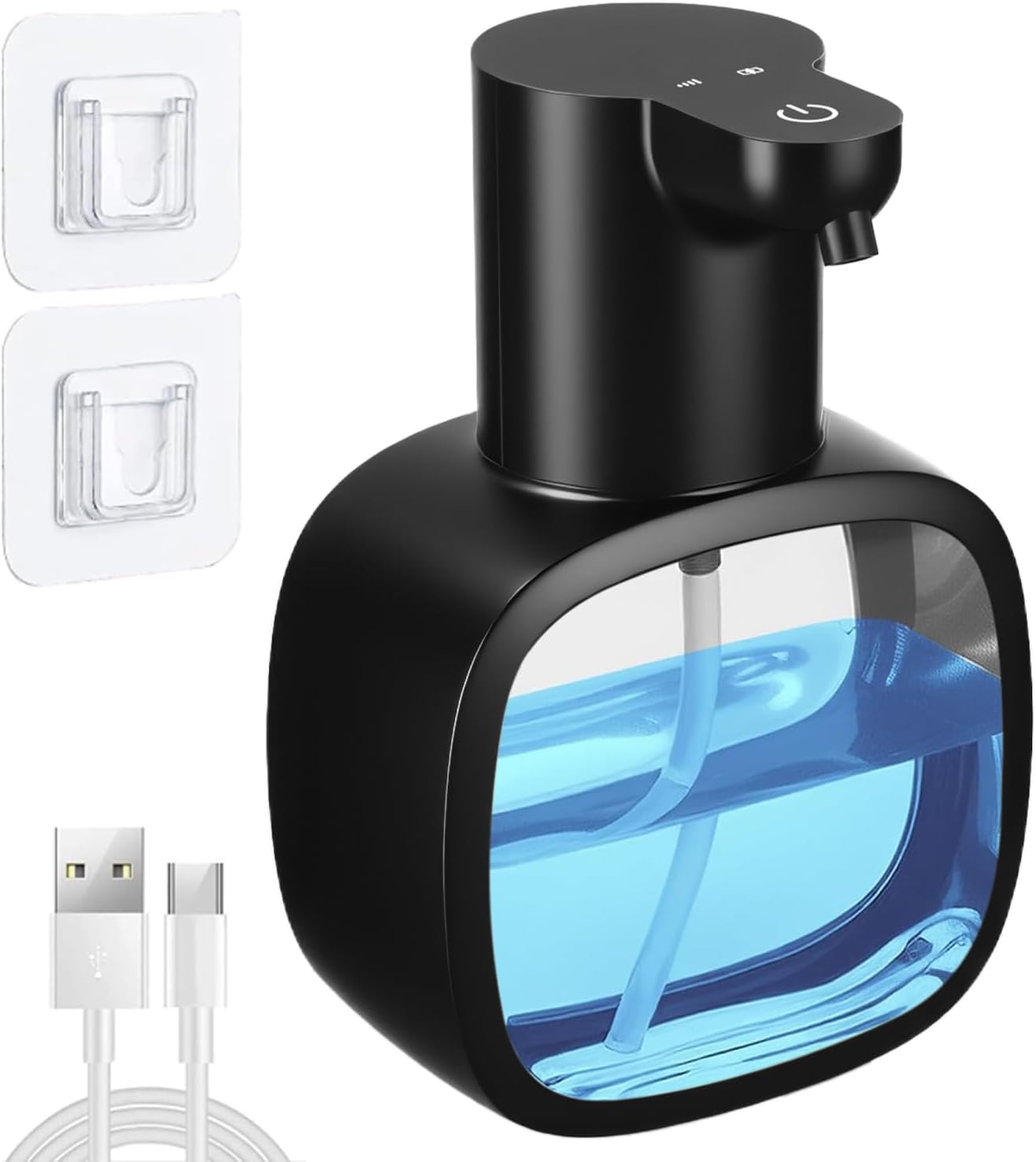Automatyczny dozownik mydła, 500 ml, montowany na ścianie, z możliwością ładowania przez USB, wodoodporny IPX5, bezdotykowy dozownik mydła