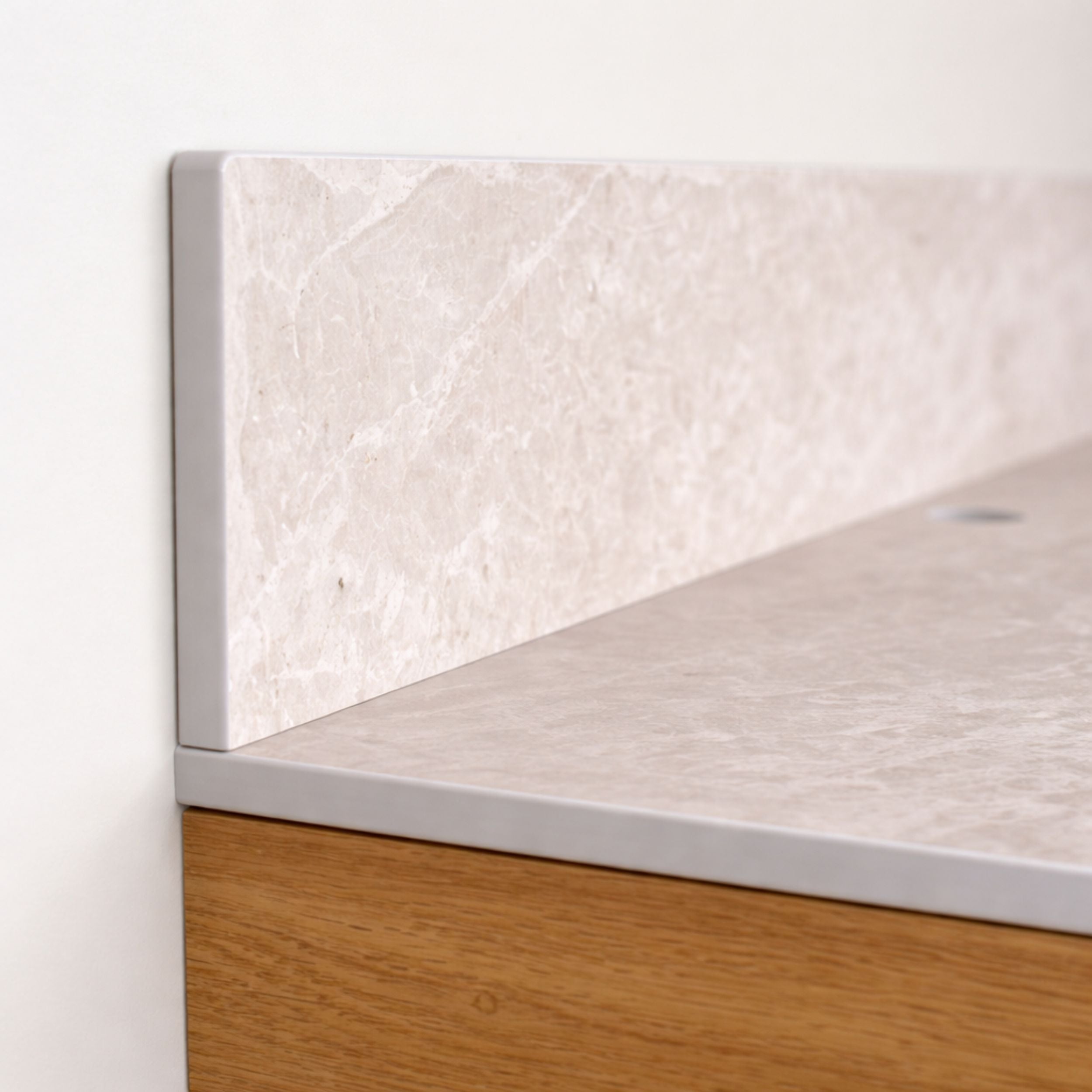 KOLM Blat łazienkowy HPL do szafki 70cm 70,5x45cm Cream Navona z panelem 12cm