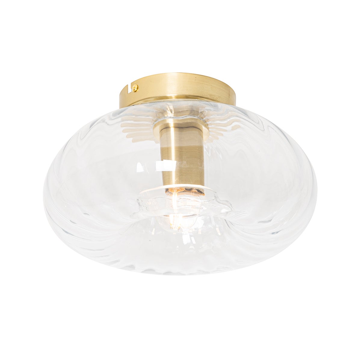 Lampa sufitowa art deco złota ze szkłem - Ayesha