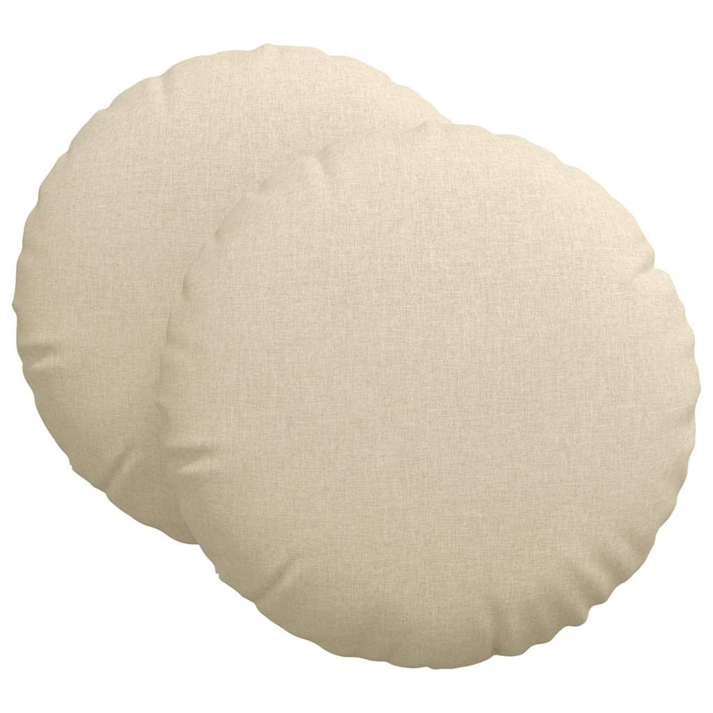 Poduszki na siedziska 2 pcs Kremowy Ø80 x 29 cm tkanina