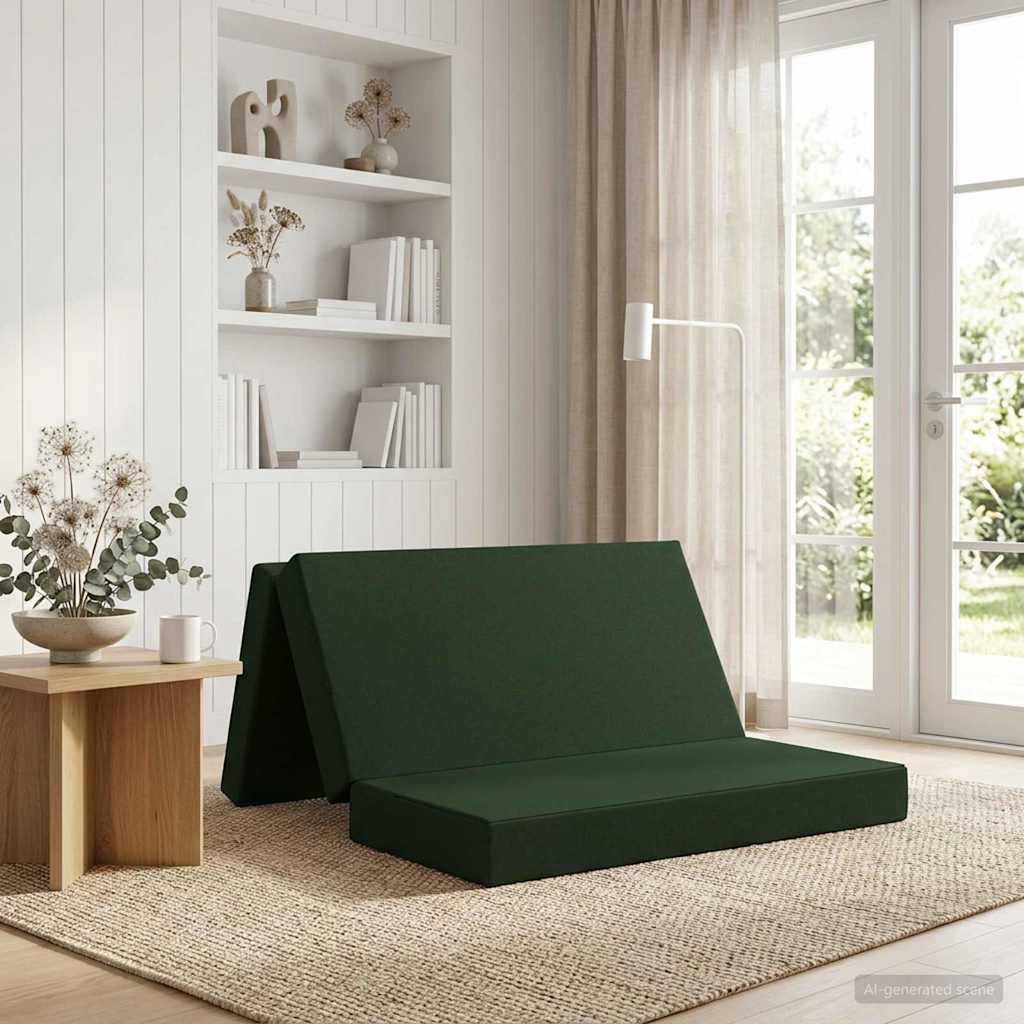 Składana Sofa Łóżko 140 x 67 x 45 cm Ciemnozielony vidaXL