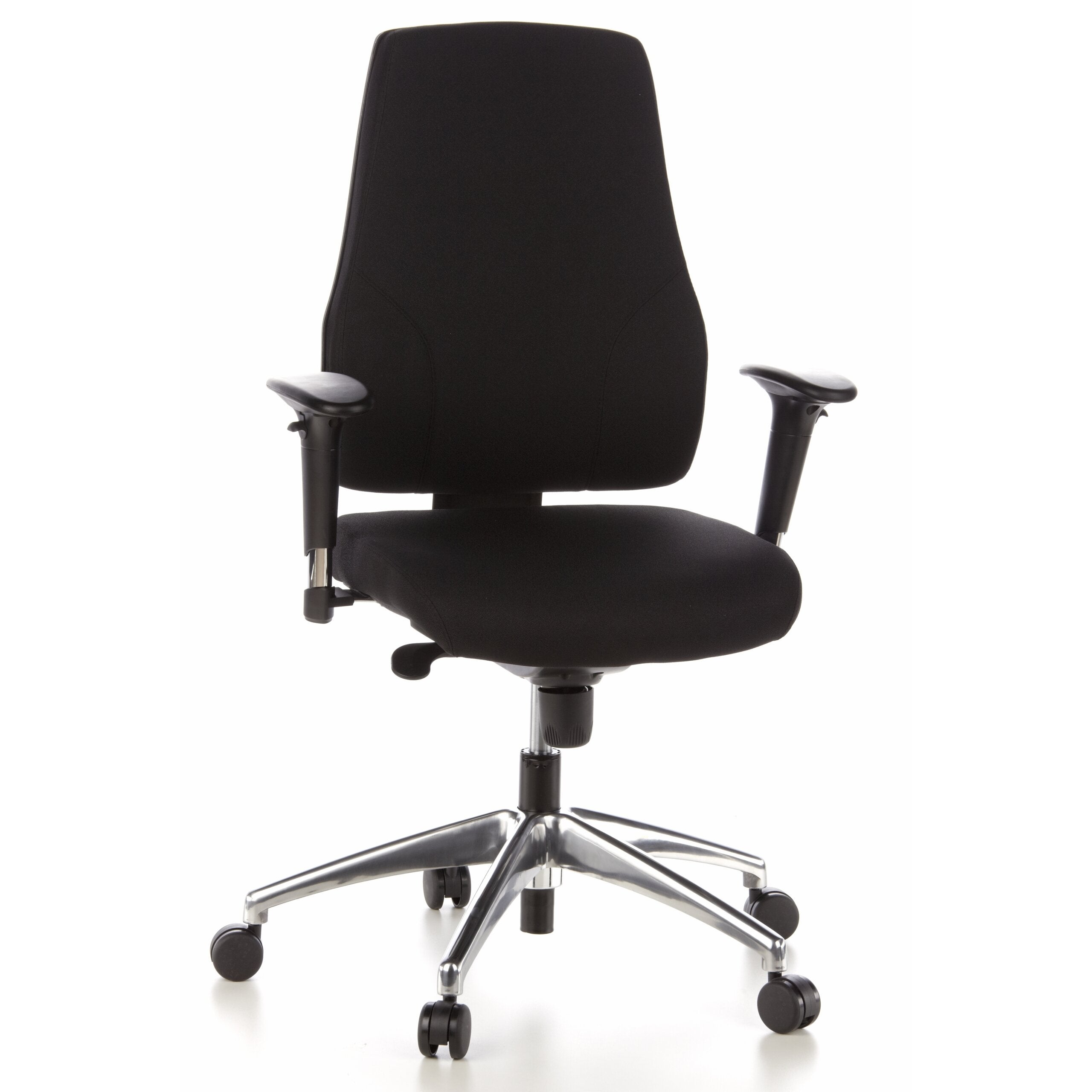 Krzesło biurowe / krzesło obrotowe PRO-TEC 200 tkanina czarne aluminium polerowane hjh OFFICE