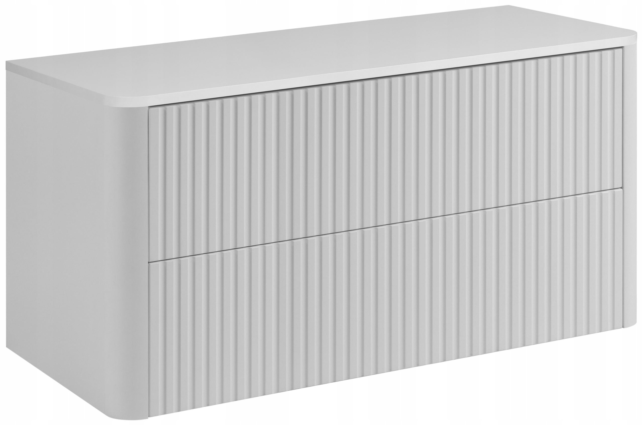 Szafka łazienkowa LINEA 100 cm biała z blatem wisząca ryflowana Push to Open