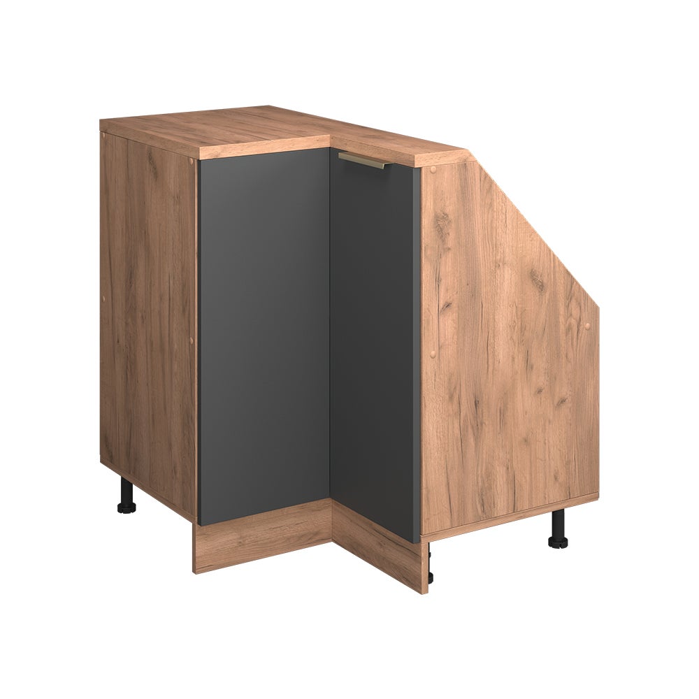 Vicco Szafa skosna Szafka narożna Rion, Antracytowo-złoty, 75.6 x 81.6 cm z 1 drzwiami