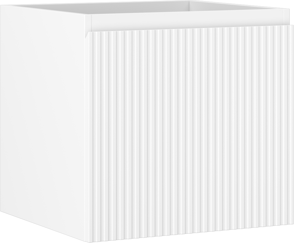 Mexen Rivel szafka łazienkowa podumywalkowa 50 cm, 1 szuflada, ryflowana , biała mat - 91A20-05047-1-BF01
