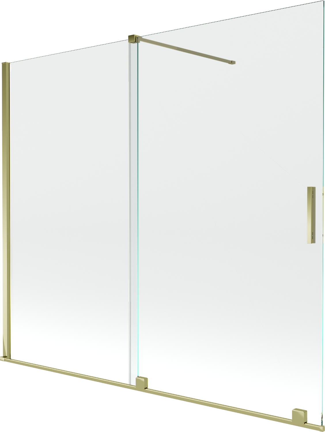 Mexen Velar parawan nawannowy 2-skrzydłowy rozsuwany 180 x 150 cm, transparent, złoty - 896-180-000-01-50