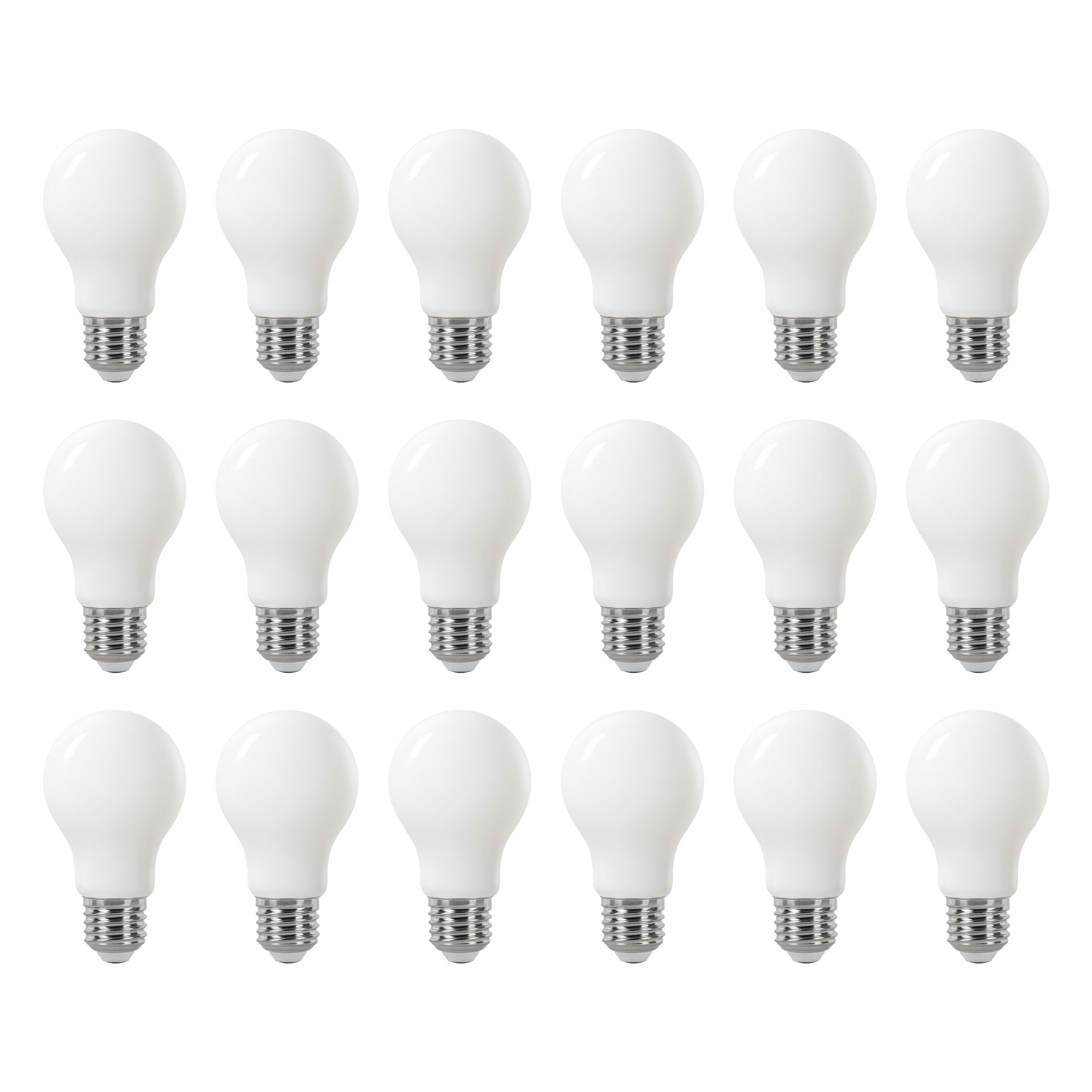 LEXMAN - Opakowanie 18 żarówek LED nieprzezroczystych - E27 - 806LM - 5,9 W, co odpowiada 60 W - Ø 60 mm - 4000 K - Naturalna biel