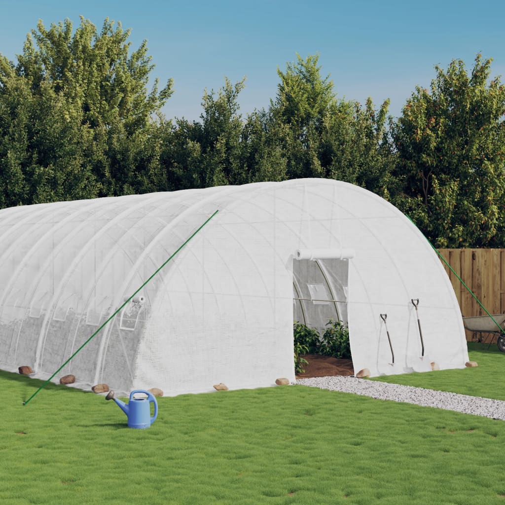 Szklarnia ze stalową ramą, biała, 96 m², 16x6x2,85 m vidaXL