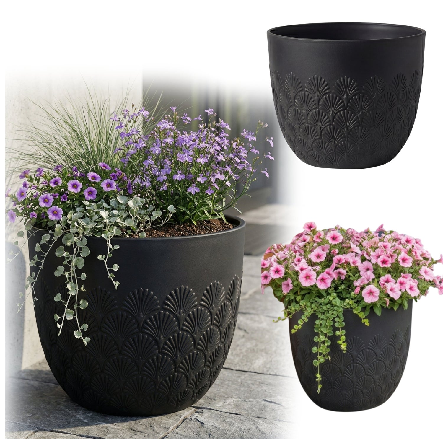 Donica Melody 35,6x35,6x30,5 cm wewnętrzna i zewnętrzna czarna