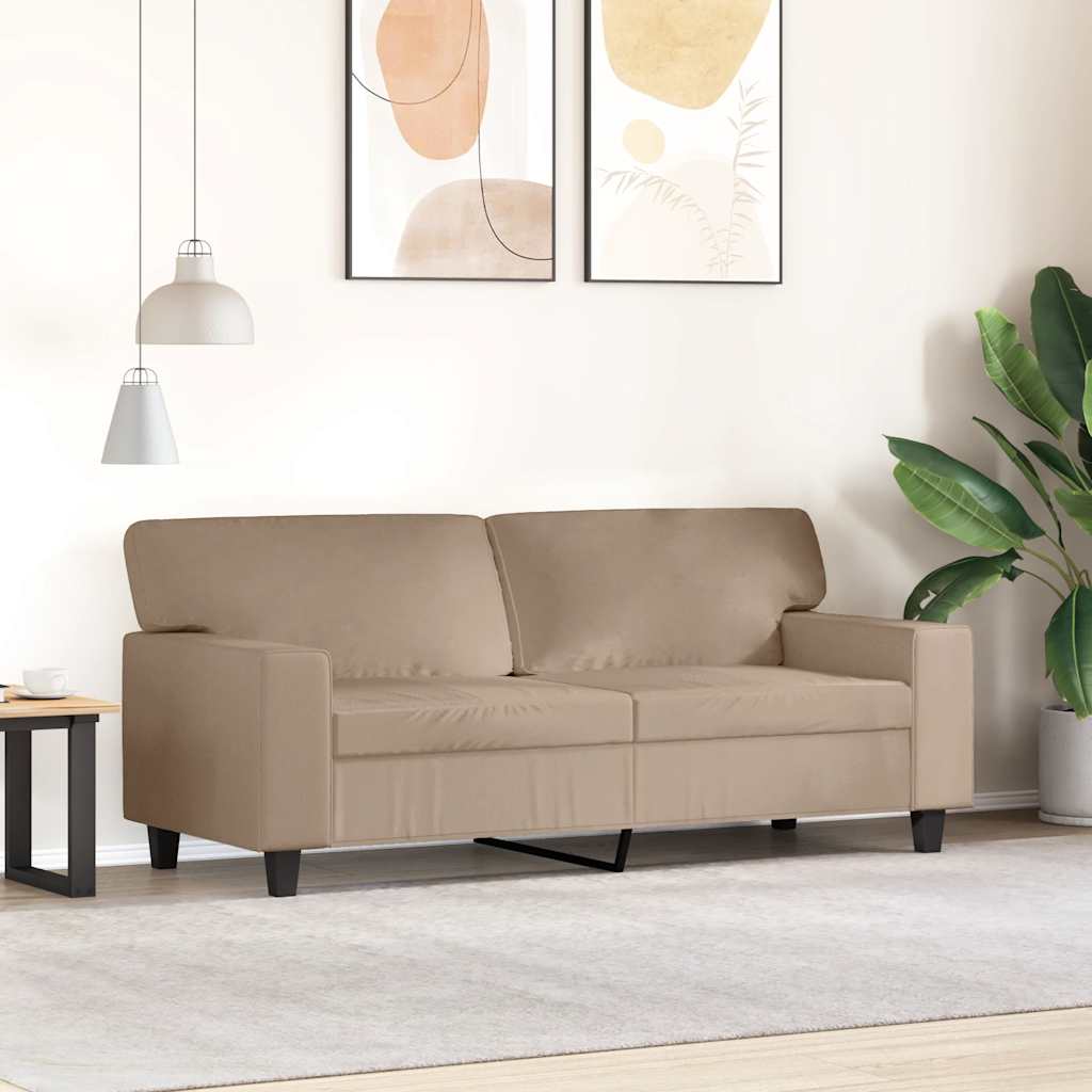 2-osobowa sofa, kolor cappuccino, 140 cm, sztuczna skóra