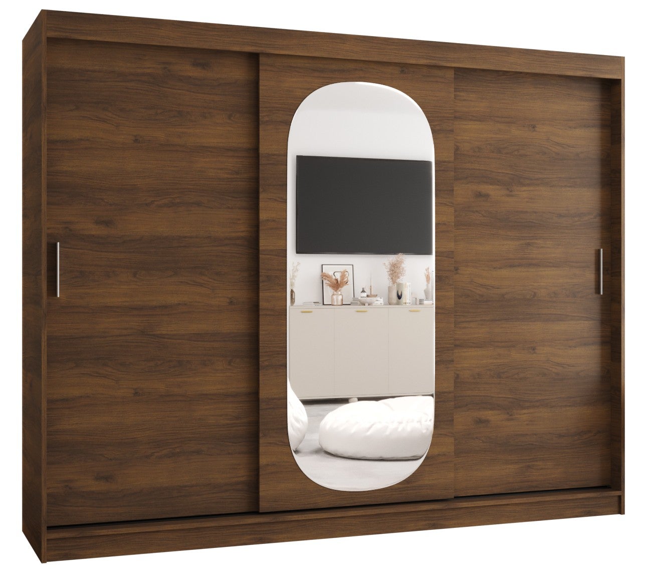 Szafa przesuwna garderoba ROYAL 250 x 62 x 200 cm Orzech Warmia