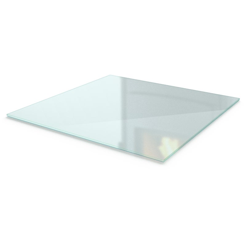 Szklana podkładka pod piec kominkowy - hartowana osłona, mleczne szkło - prostokątna 50x50 cm - Tulup