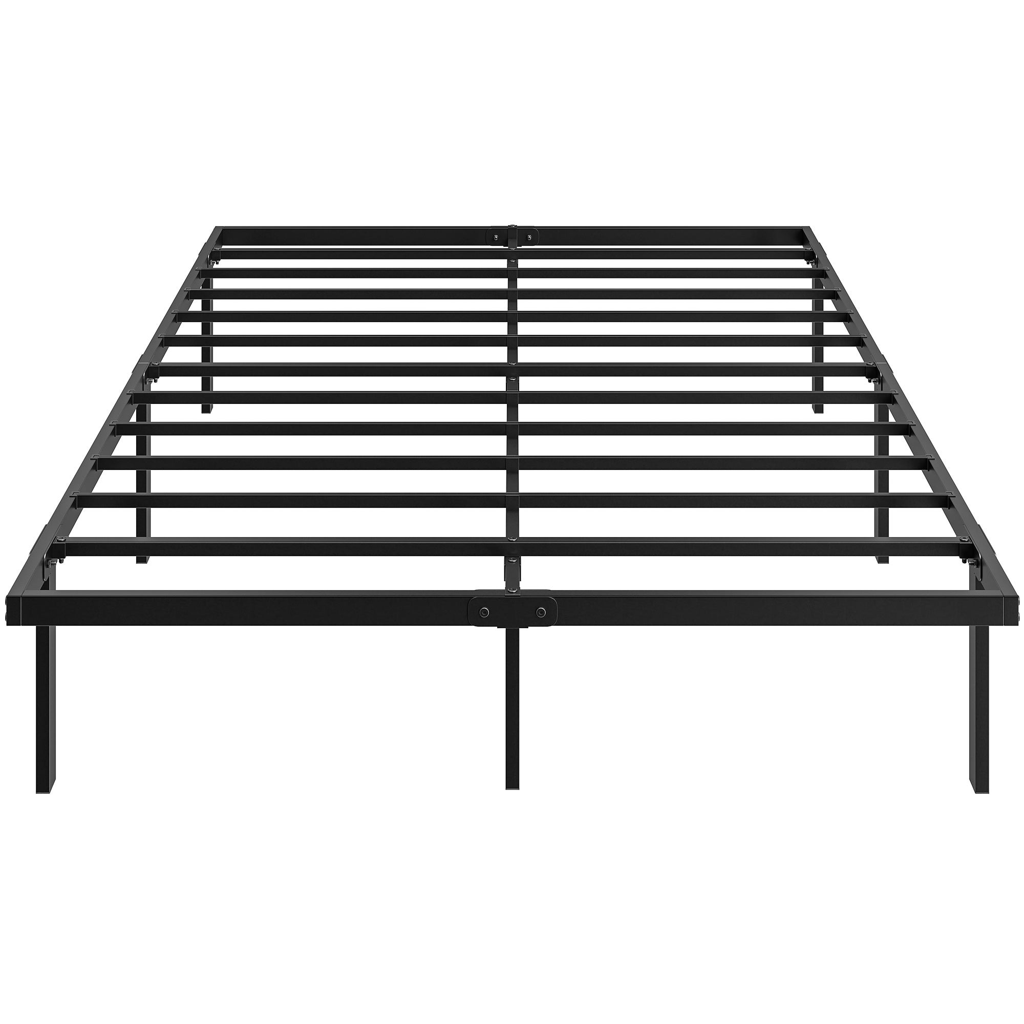 Metalowa rama łóżka 140 x 200 cm z miejscem do przechowywania pod łóżkiem, metalowa konstrukcja z listew, bez tapicerowanego dna łóżka.