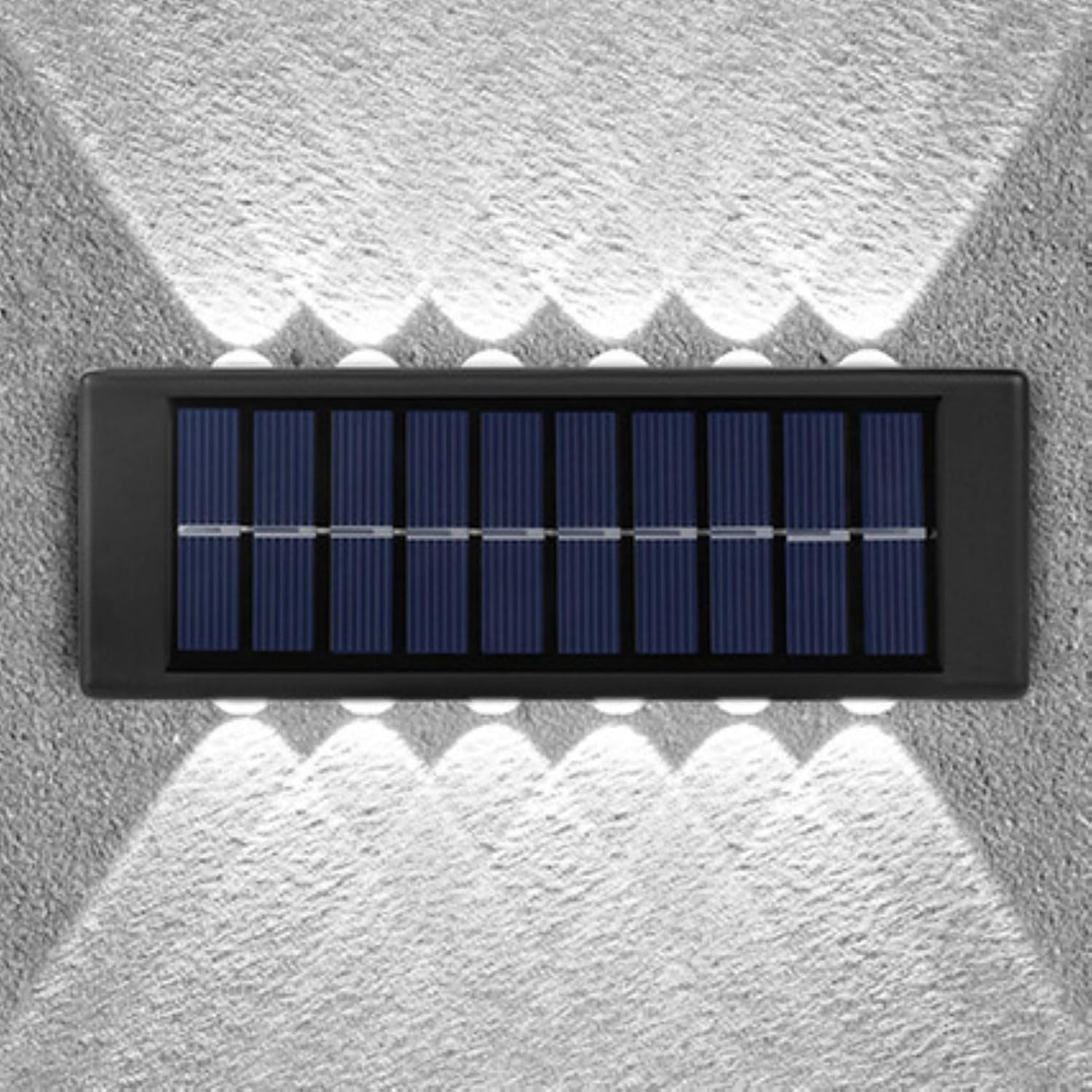 Lampa solarna na ogrodzenie, bezprzewodowa lampa solarna LED, odpowiednia do ogrodzeń, podwórek, ogrodów i ścieżek (12 diod LED, białe światło)