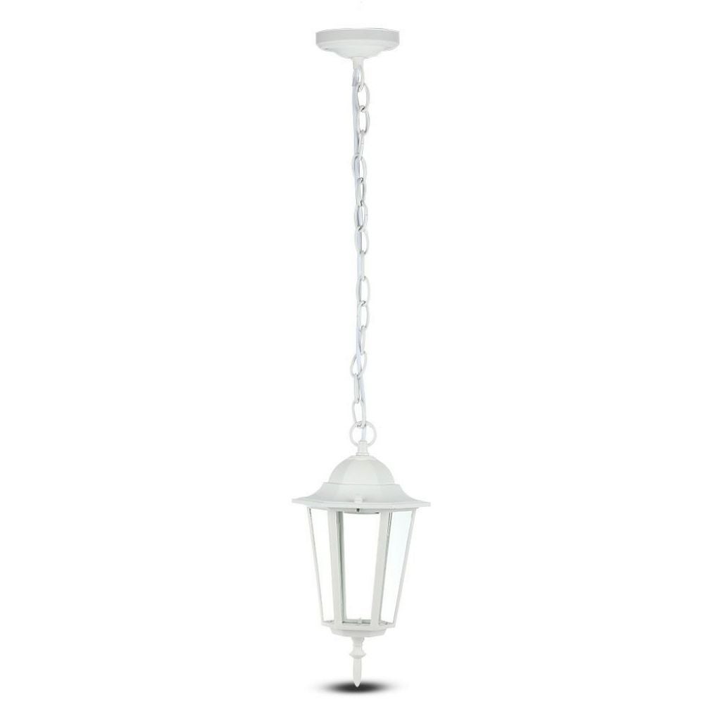 Wisząca lampa ogrodowa LED z aluminium z uchwytem E27 (maks. 60 W), kolor matowobiały, IP44