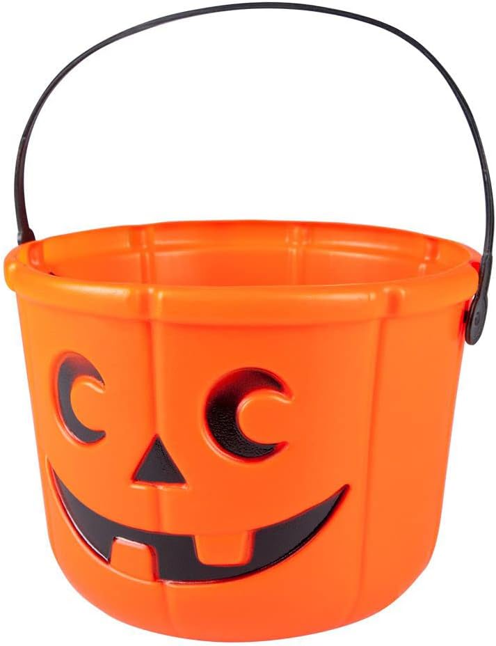 Koszyczek dyniowy na Halloween do polowania na słodycze, pomarańczowy 14x18 cm