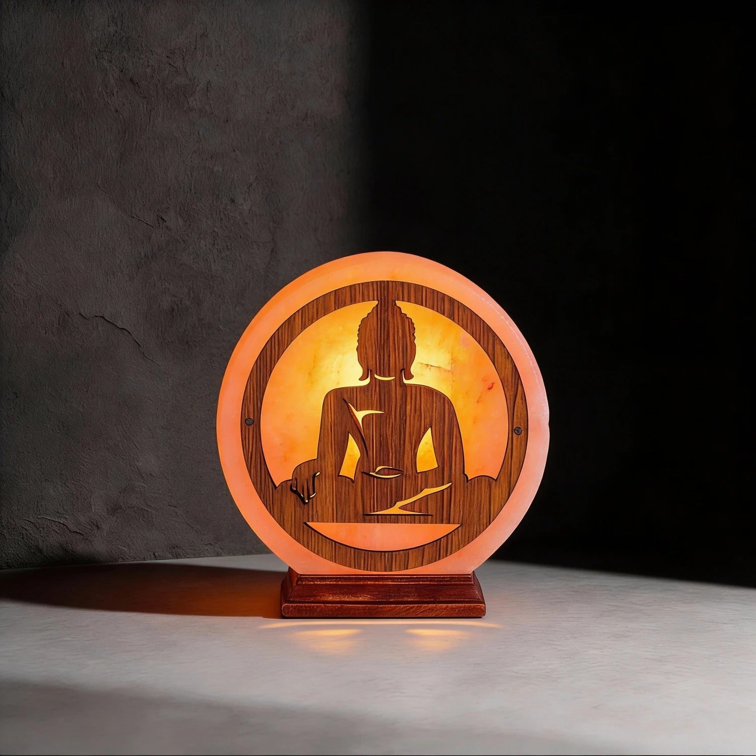 Lampa stołowa Budda Zenova 1xE14x15W sól kamienna pomarańczowa wym:16,5x15x7cm IP20 Rabalux