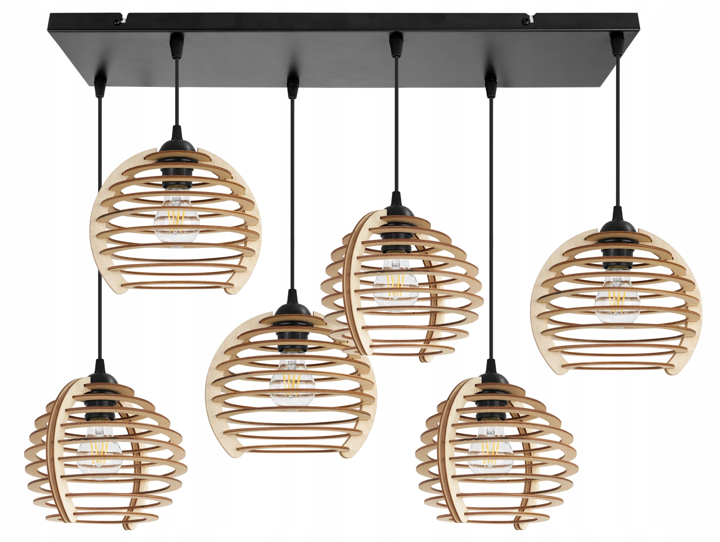 Lampa sufitowe wisząca Light Home LH Timber 6x E27 60W czarny