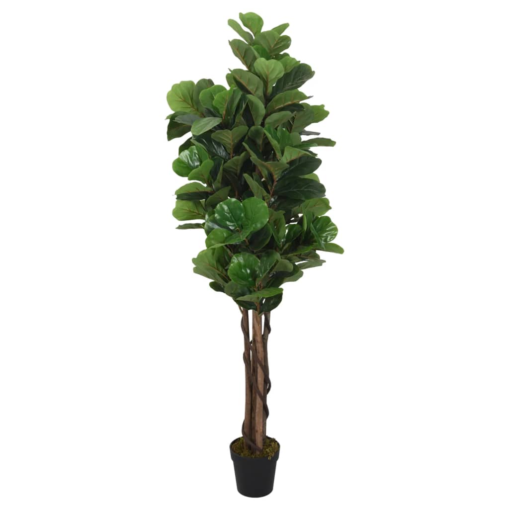 Sztuczny figowiec dębolistny, 96 liści, 80 cm, zielony vidaXL