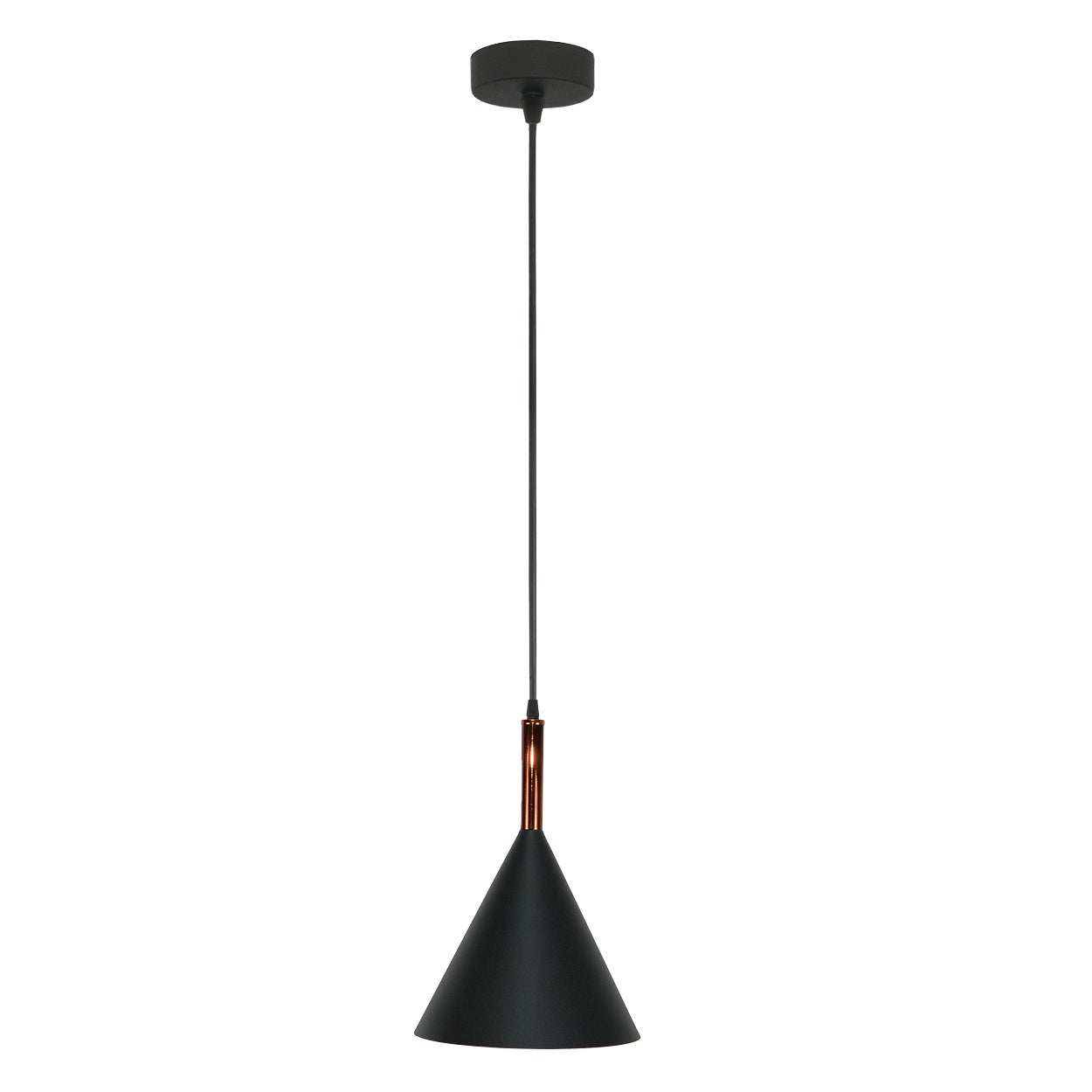 Lampa wisząca pojedyncza czarno miedziana 15x100cm E27 SONIK BIG industrialna loft IP20 Edylit