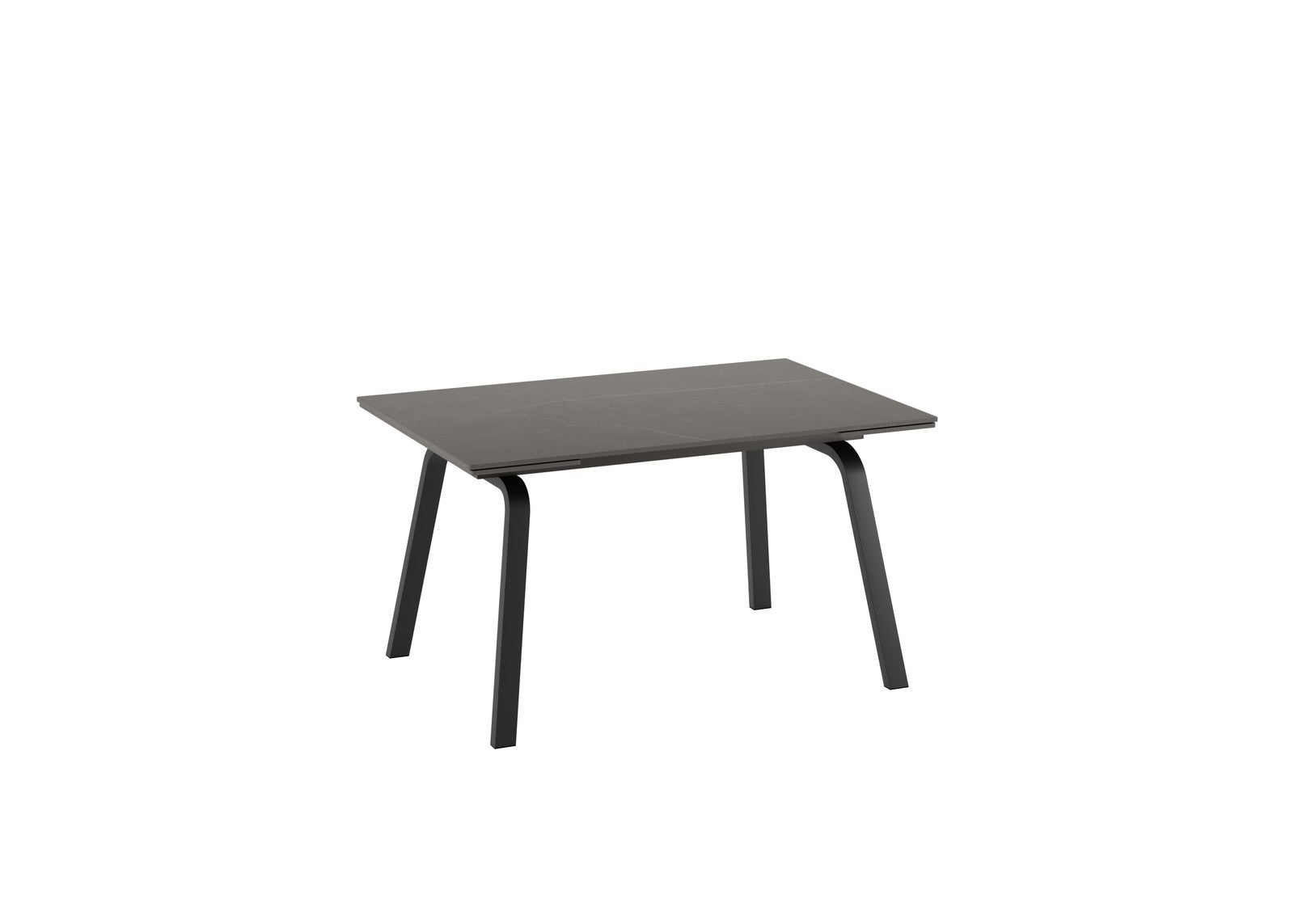 Table extensible avec plateau en pierre effet marbre noir 140/200x80x76h cm