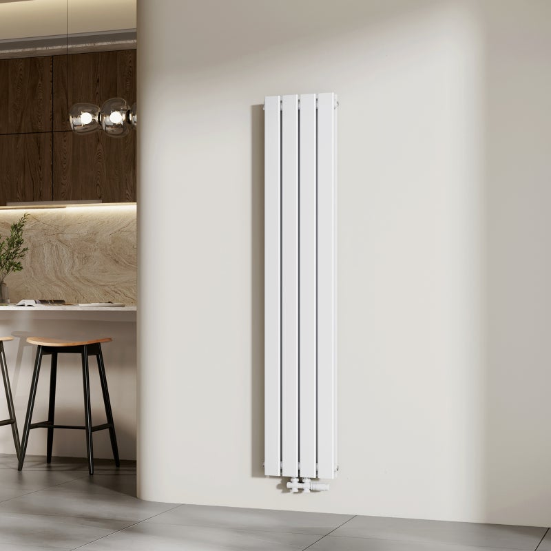 EMKE Grzejnik stalowy 160 x 30 cm 889 W - Dwupłytowy - Podłączenie środkowe - Biały