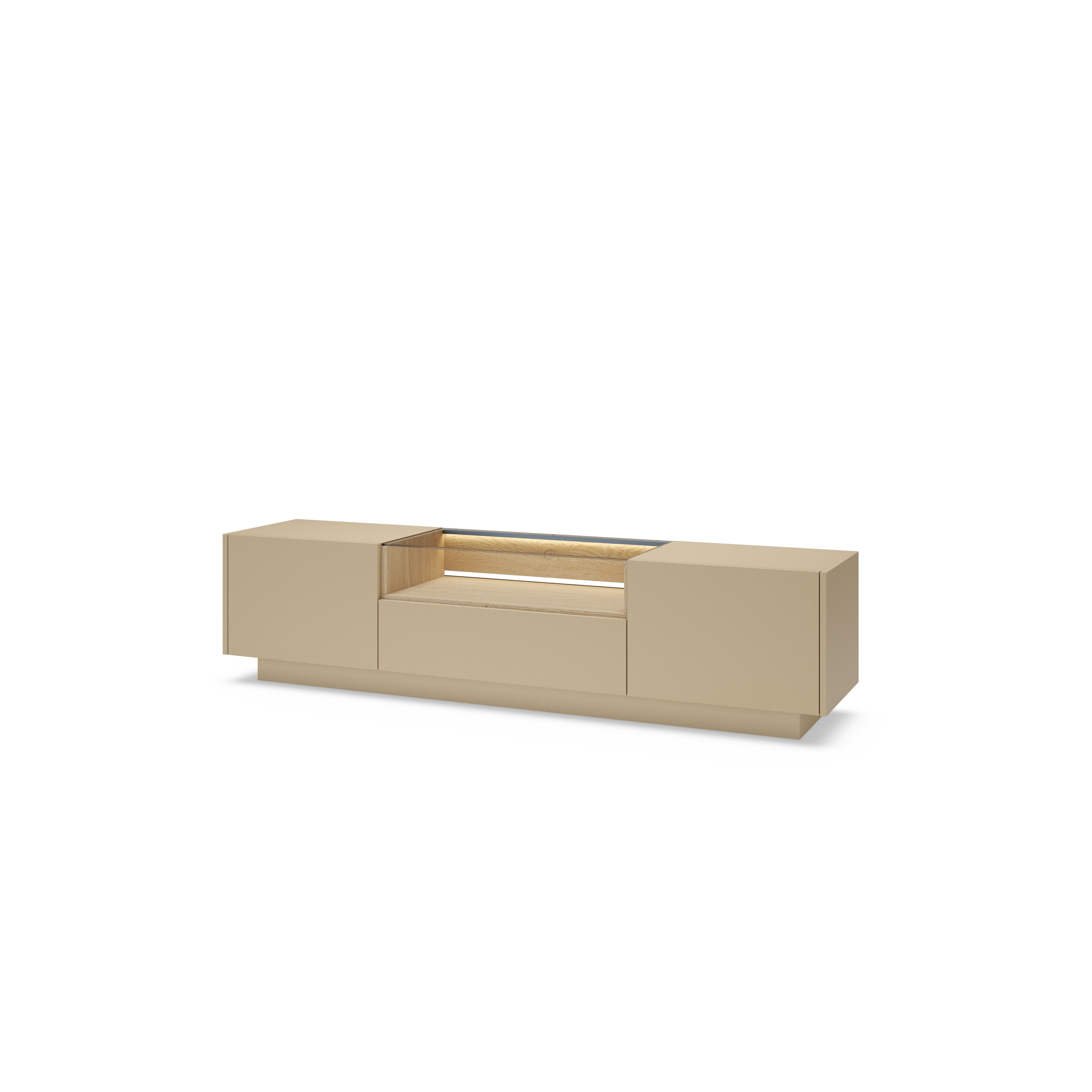Szafka RTV, kakao + dąb cremona, 176,4 x 43,4 x 39,5 cm