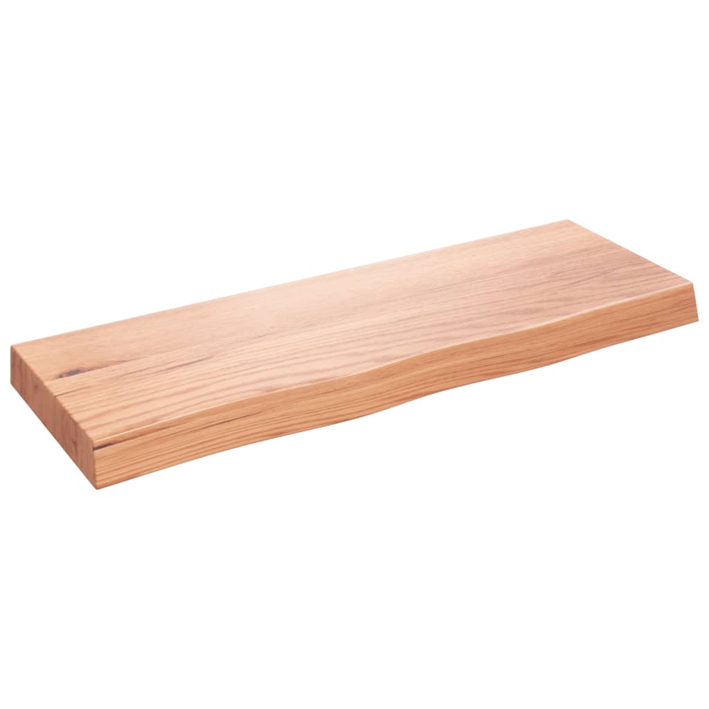 Blat Łazienkowy Lakierowany z Litego Drewna 80x30x(2-6) cm Jasnobrązowy
