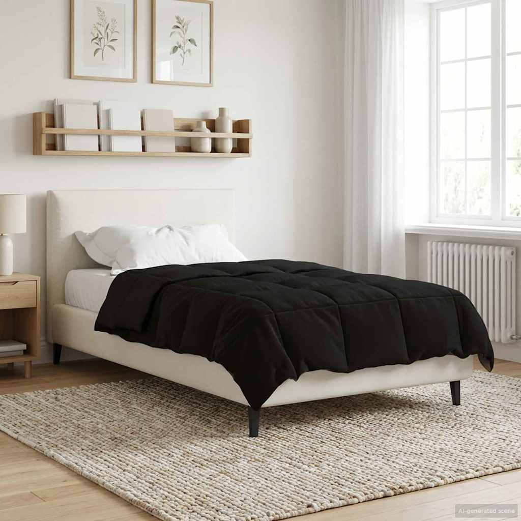 Zimowa Kołdra Kwiłtowany Czarny 140 x 220 cm Mikrofibra vidaXL