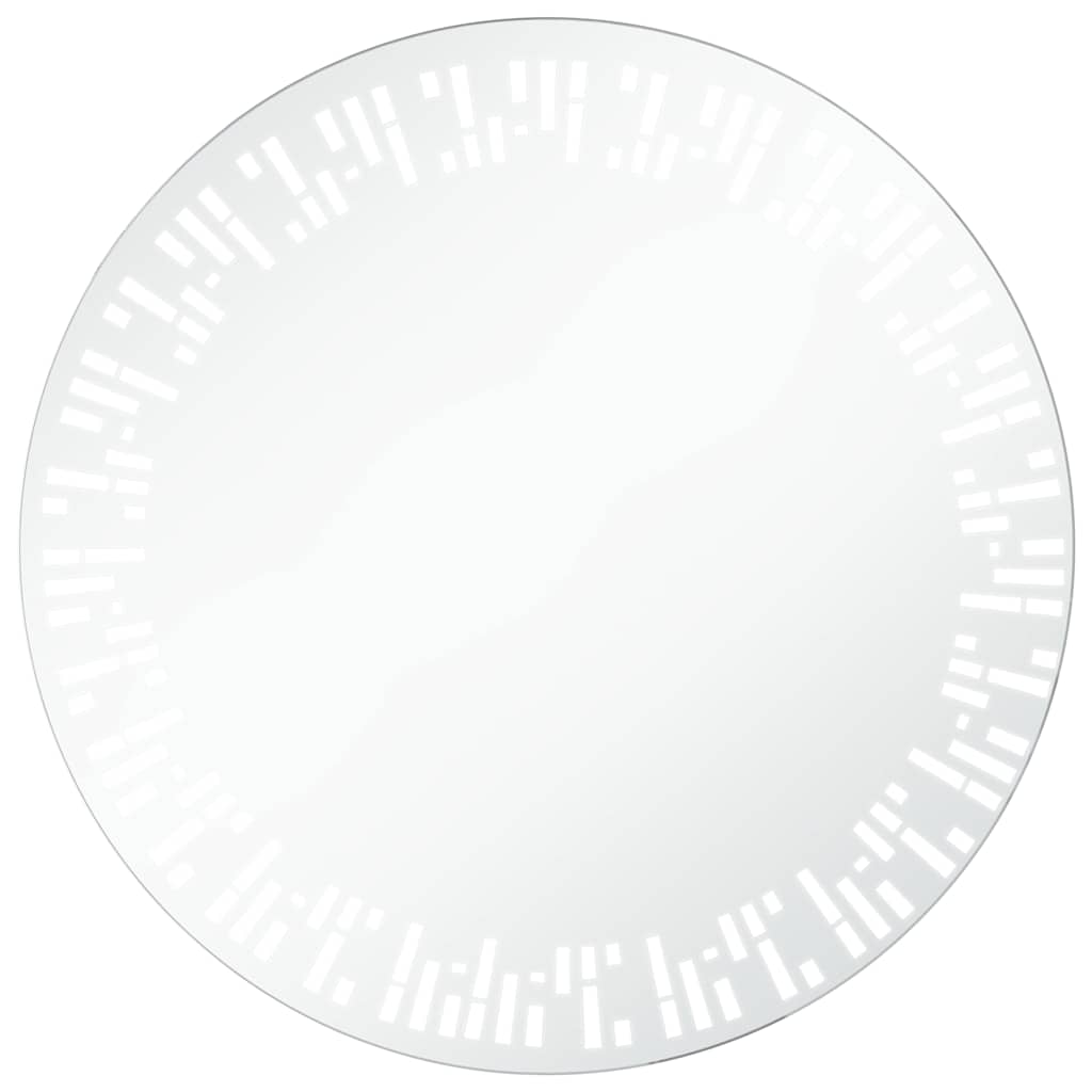 Lustro Łazienkowe Ścienne Okrągłe 70x70 cm z LED z Ramą IP44 Srebrne