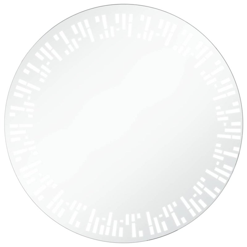 Lustro Łazienkowe Ścienne Okrągłe 70x70 cm z LED z Ramą IP44 Srebrne
