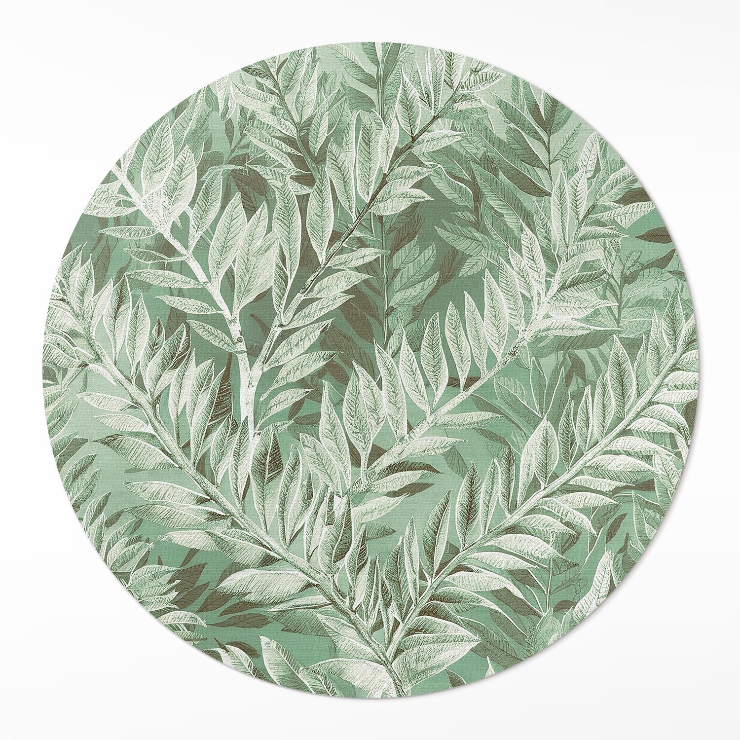 Dywan winylowy okrągły boho, bujna roślinność vintage 140x140 cm – ArtPrintCave