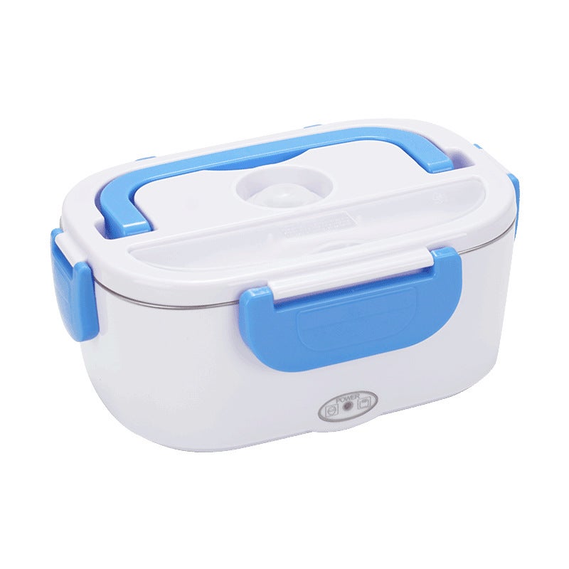 Elektryczny podgrzewany lunchbox - przenośny lunchbox 2 w 1 do samochodu i domu - niebieski