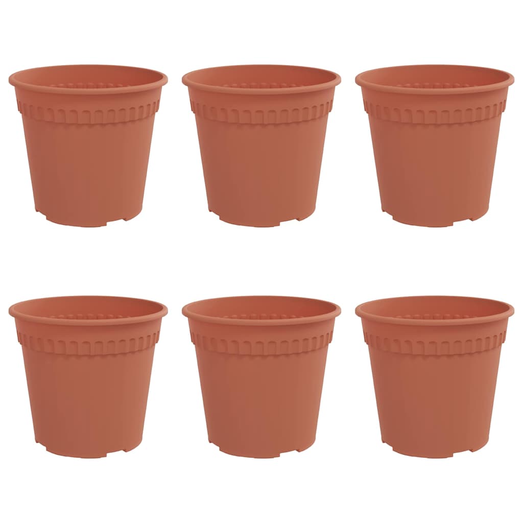 Okrągła doniczka na kwiaty 6 pcs Czerwony ceglasty Ø 17 x 14 cm