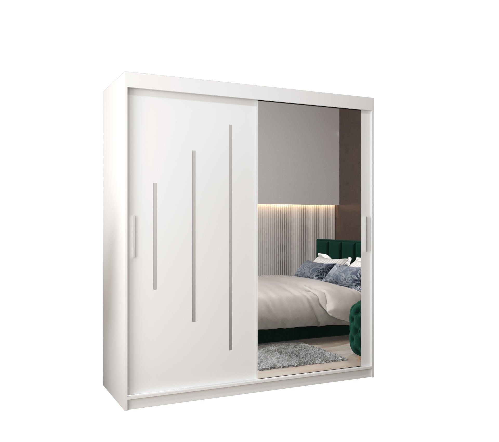 Szafa przesuwna garderoba York 2 180 x 62 x 200 cm Biały - Abiks Meble