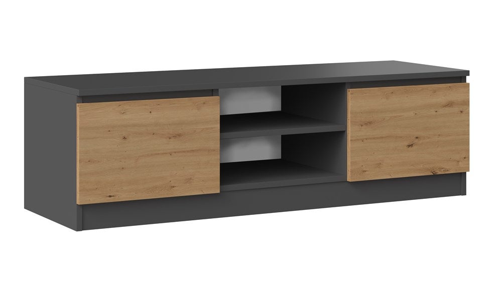 Topeshop RTV120 Stojak TV 2 Półki Antracyt/Dąb Artisan MALWA 120