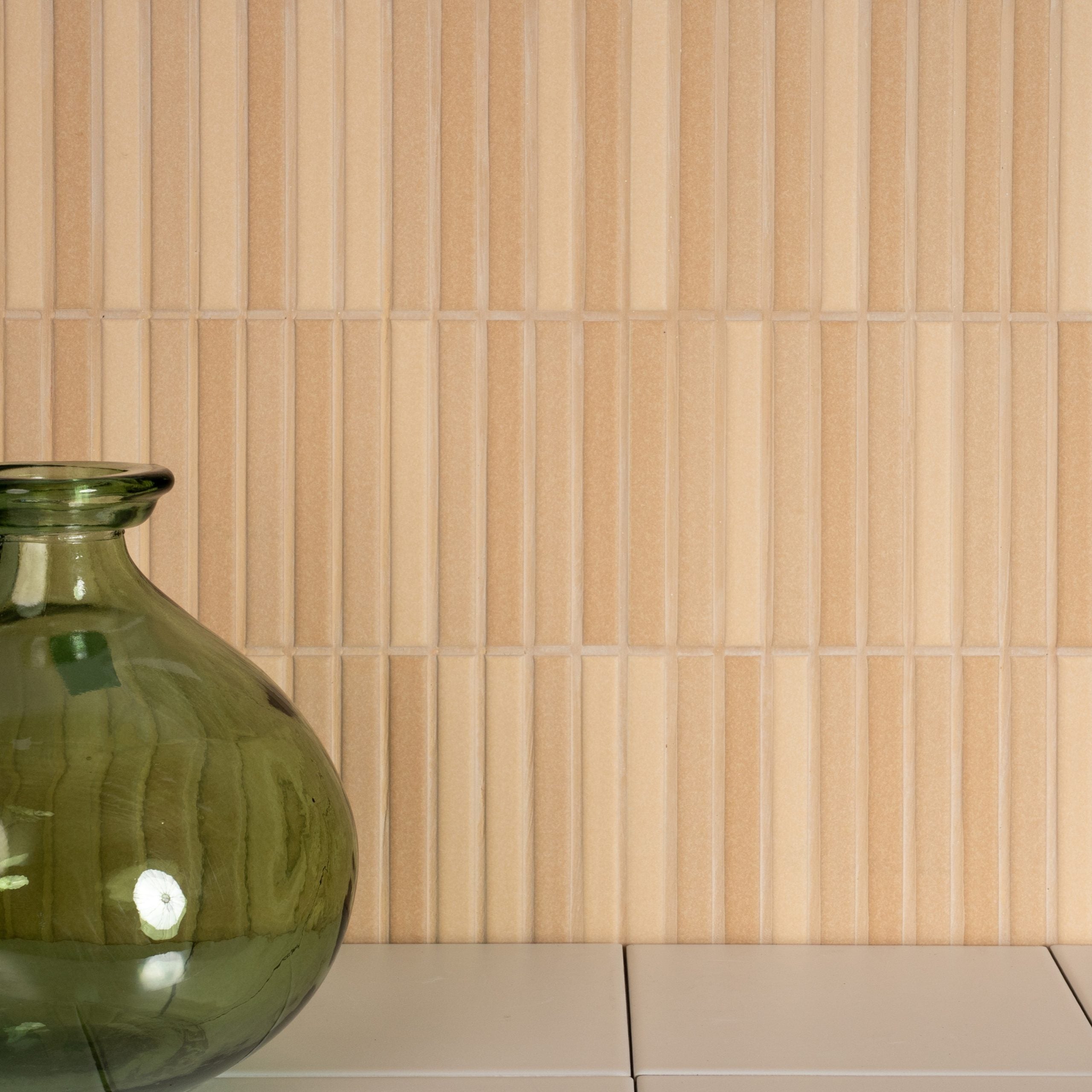 Matowa porcelanowa okładzina z efektem reliefu, beżowa Roku Beige 11,5x23 cm