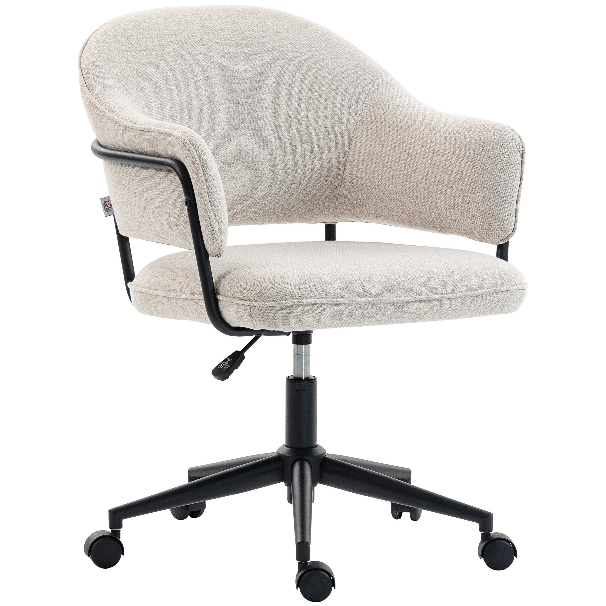 Ergonomiczny fotel biurowy, regulowany pod względem wysokości, obrotowy 360°, 63 x 65 x 83-92 cm, kremowy