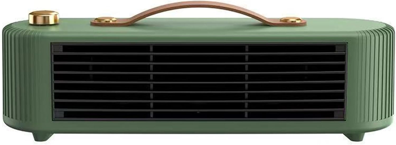 Przenośny grzejnik o mocy 800 W, wielofunkcyjny grzejnik, 2 prędkości, odpowiedni do sypialni, biur i pomieszczeń wewnętrznych (zielony)