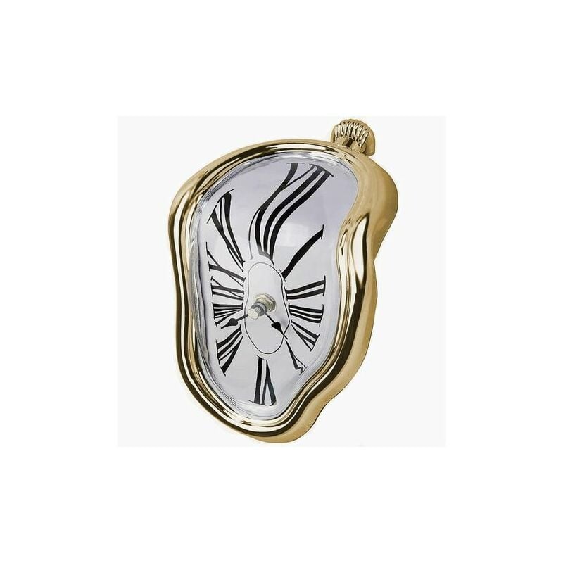Topiący się zegar, zegarek Horloge fondue do dekoracji półki w biurze domowym, na stół biurowy, zabawny kreatywny prezent, złoty, 175×115×145MM