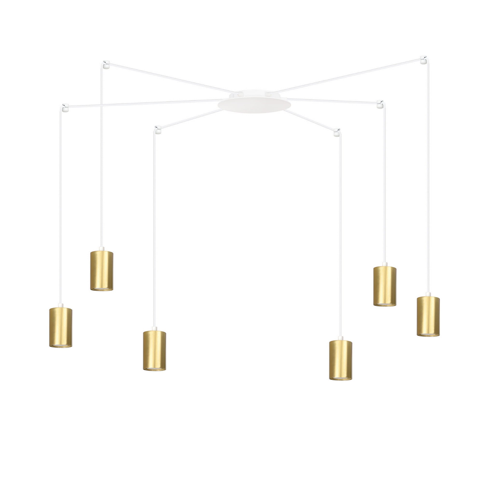 Żyrandol Emibig 6xGU10 30W TRAKER 6 WH/GOLD 527/6