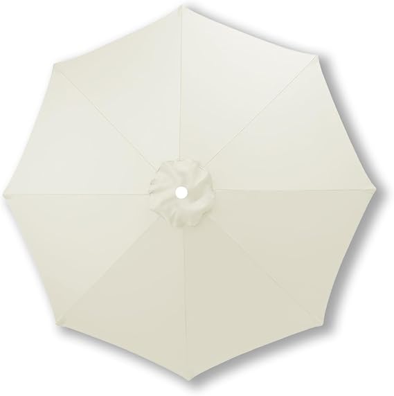 Pokrywa zapasowa do parasola, 6 żeber, 3 metry długości, wodoodporna, odporna na promieniowanie UV, materiał wymienny, kolor ecru.