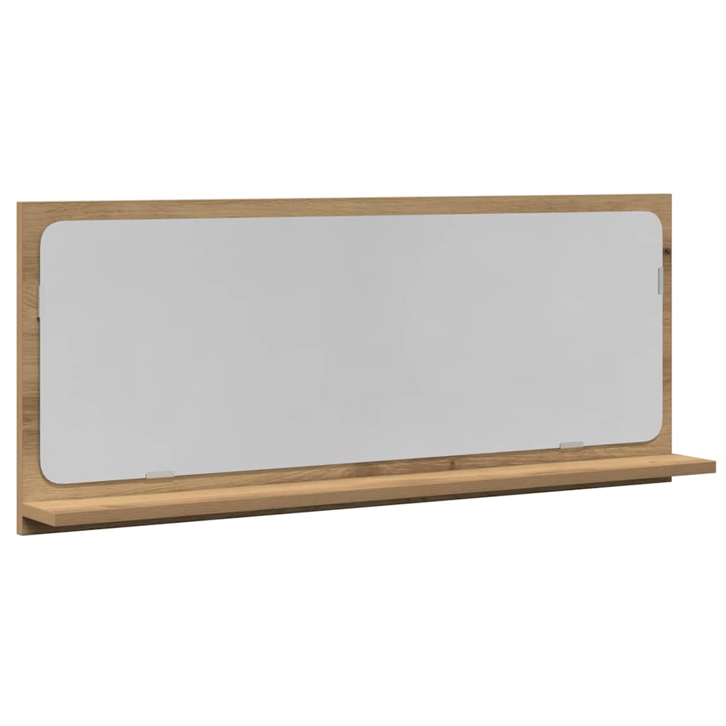 Półka z lustrem dąb artisan 90 x 10,5 x 37 cm